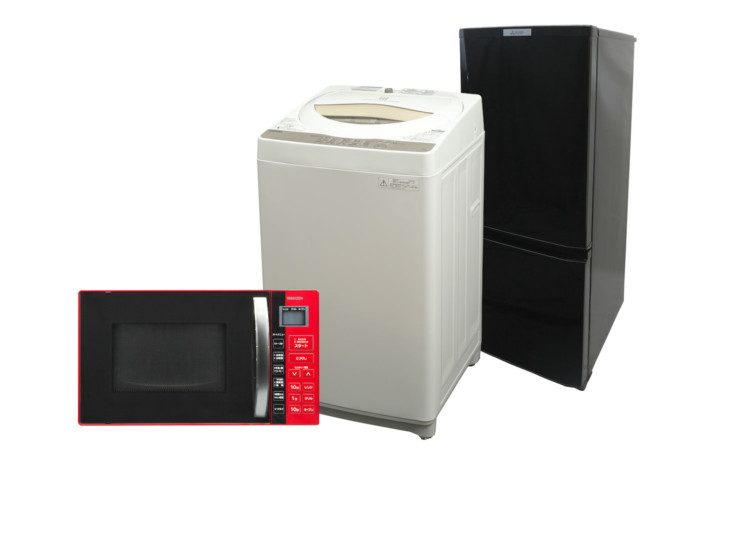 レンタル家電3点セット(冷蔵庫、洗濯機、電子レンジ)(月額レンタル料 